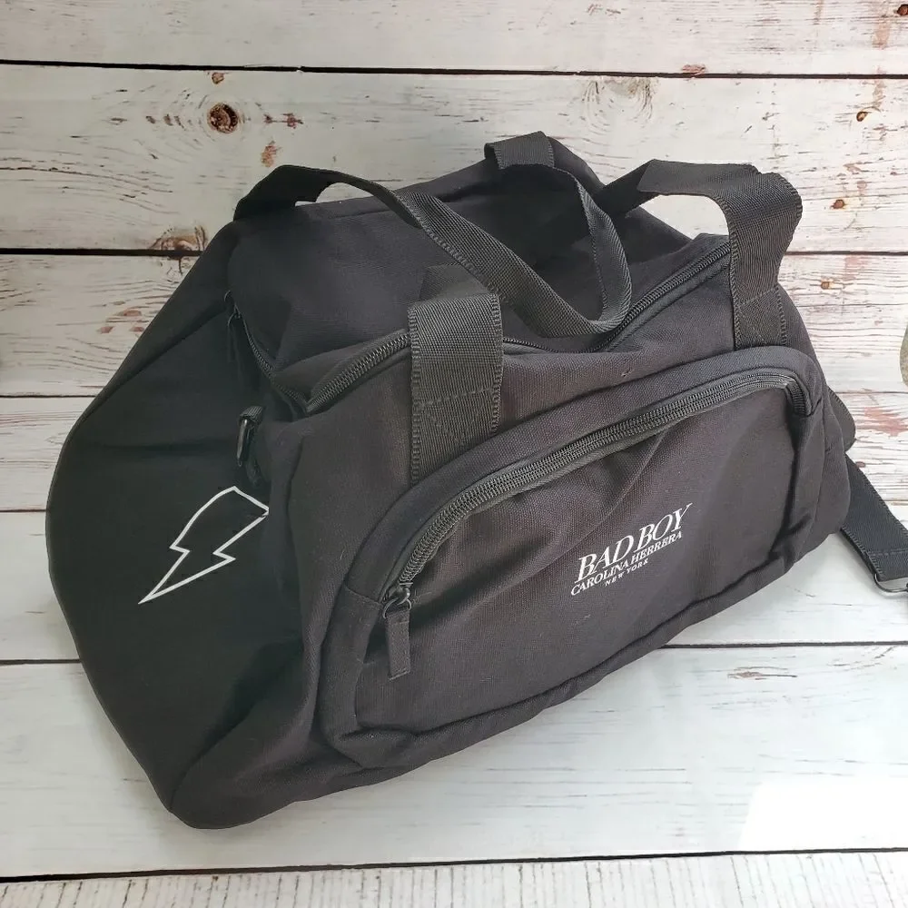 Carolina Herrera Bad Boy duffel gym black travel bag